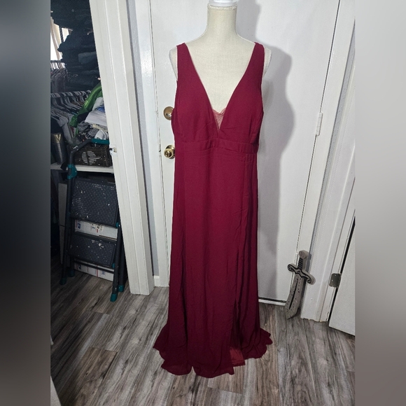 Ever PrettyPlus Size Sleeveless High Slit Formal Chiffon Dress NWT Sz 26 - Picture 10 of 14